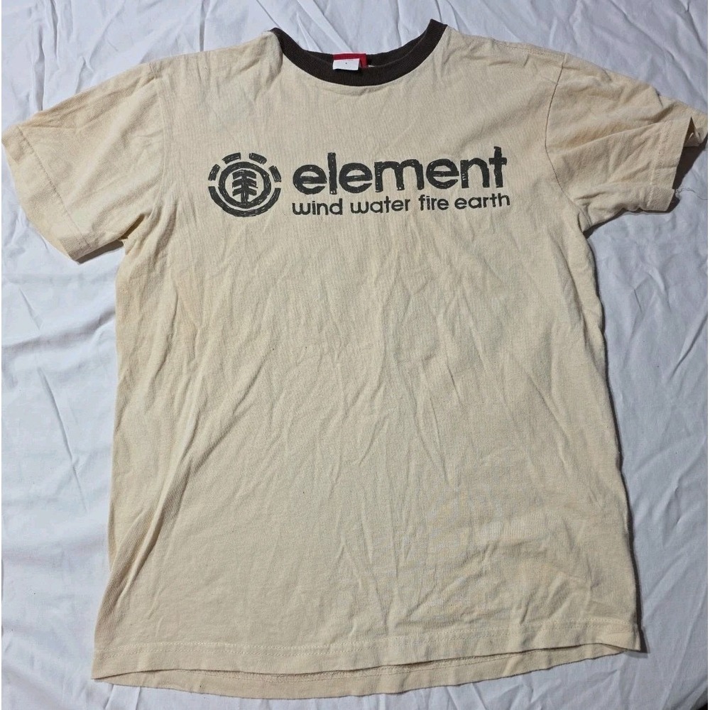 Vintage 90s Y2K Element Skateboard Graphic Brand Ringer T-Shirt Men's S USA Made